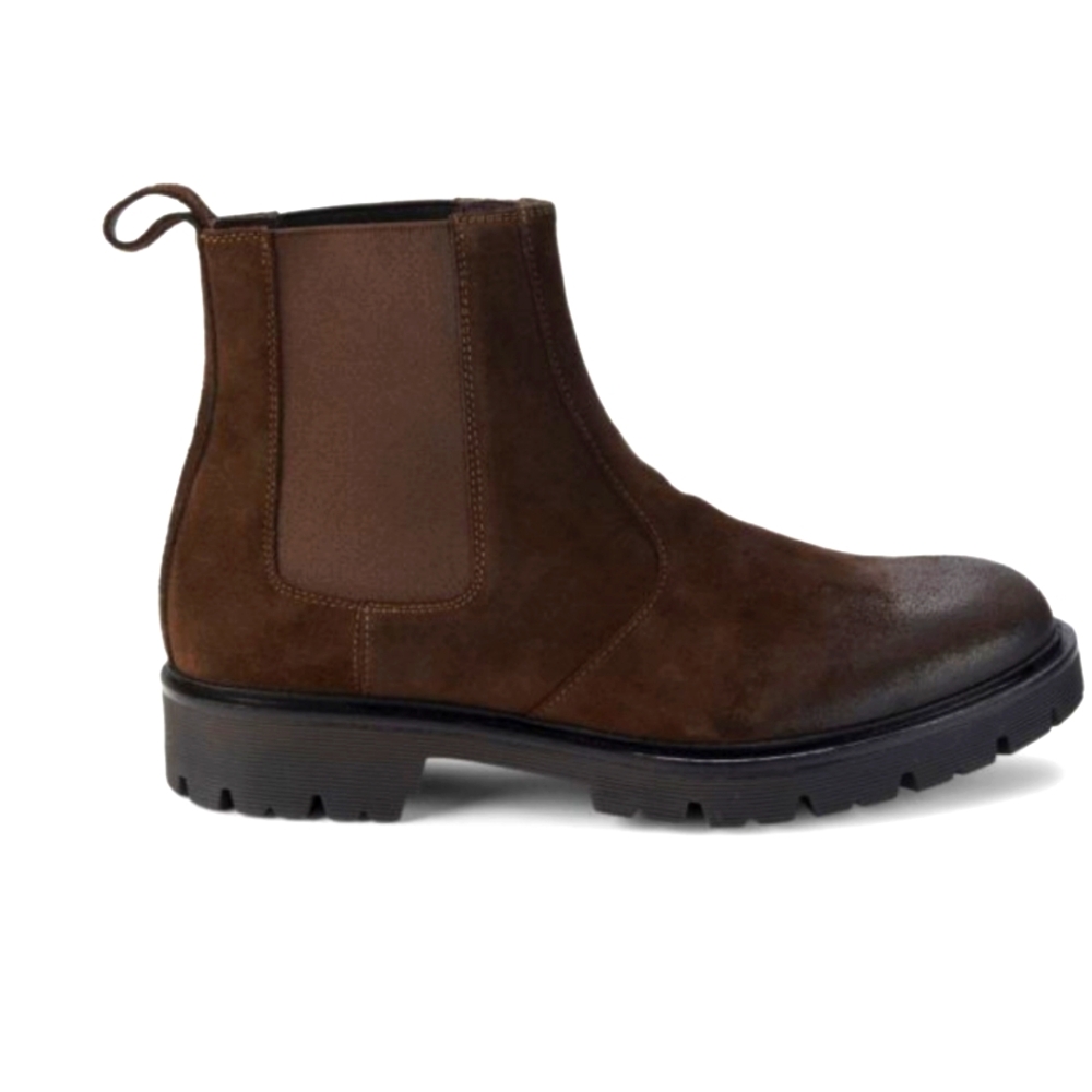 GOOD MAN BRAND Distressed Suede Chelsea Boots Russell Wilson 14 Brown Italy